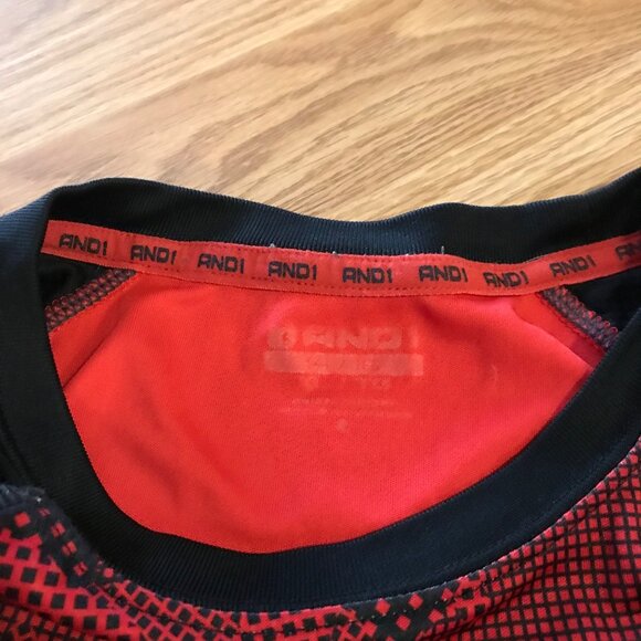 AND1 Boys XL 14 - 16 Red & Black Athletic T-Shirt - Picture 2 of 7